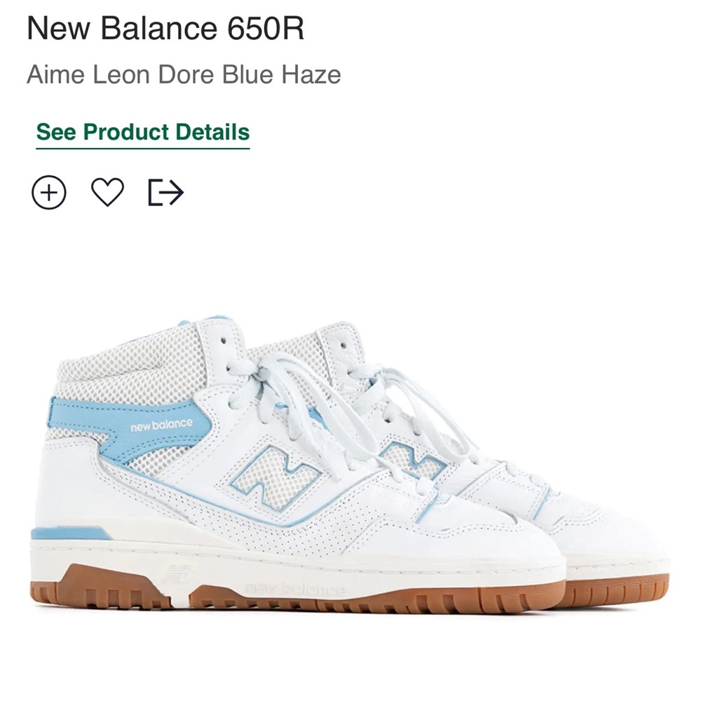 ALD x New Balance 650R in Blue Haze 6.5 mens (womens 8)